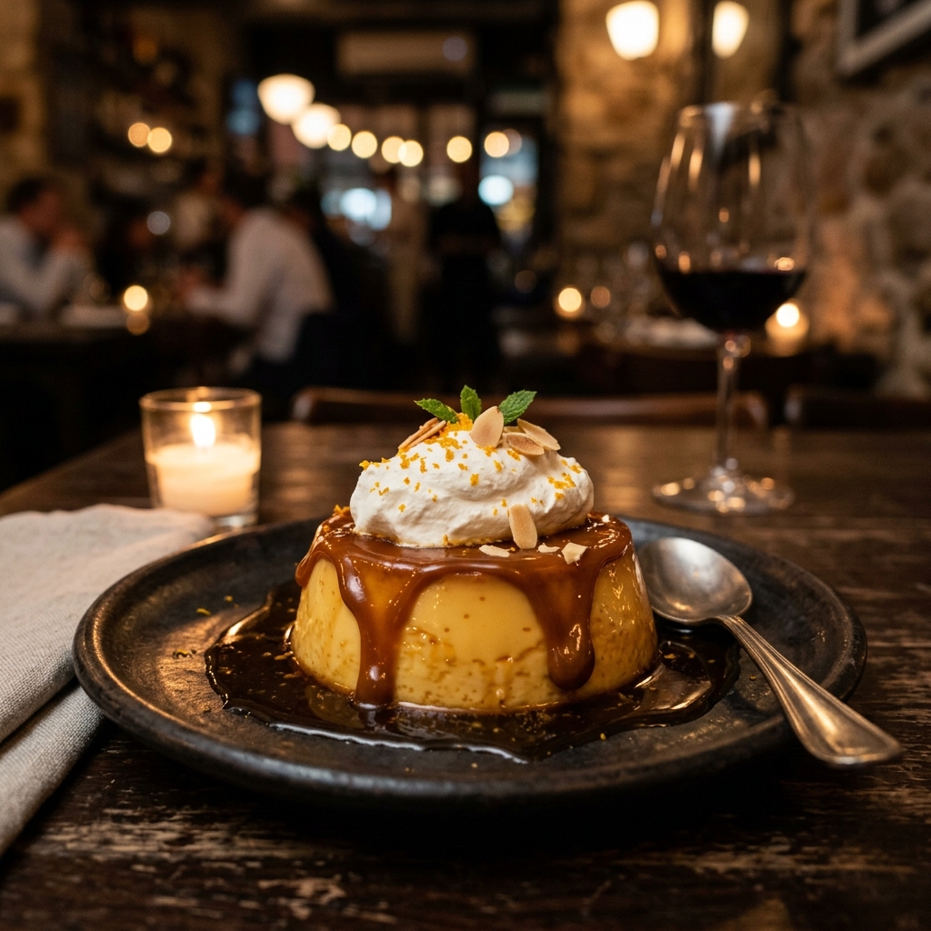 Flan casero con dulce de leche